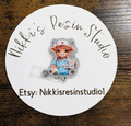 Highland Cow Nurse Drinking Coffee Badge Reel