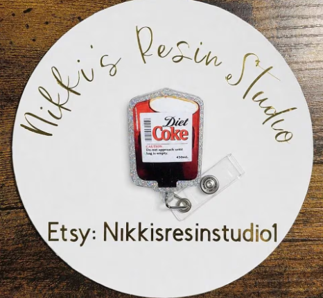 Diet Coke IV Bag Badge Reel