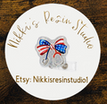 Patriotic Stethoscope Bow Badge Reel