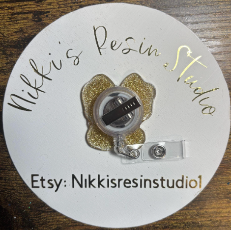 Leopard Stethoscope Bow Badge Reel