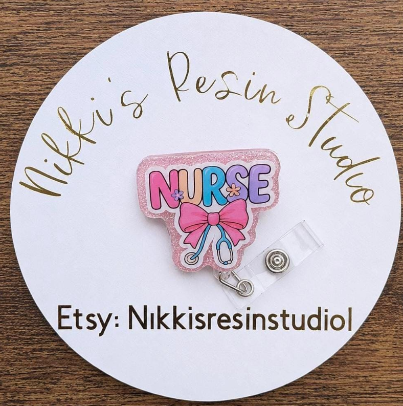 Nurse Stethoscope Badge Reel