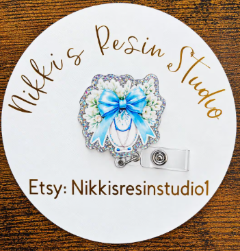 Stethoscope and Flower Badge Reel