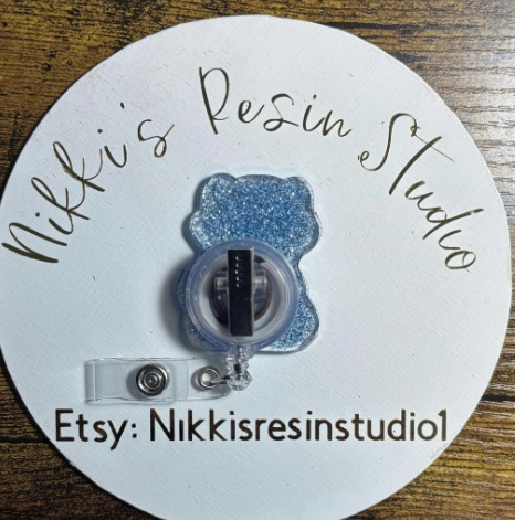 Highland Cow Nurse Drinking Coffee Badge Reel